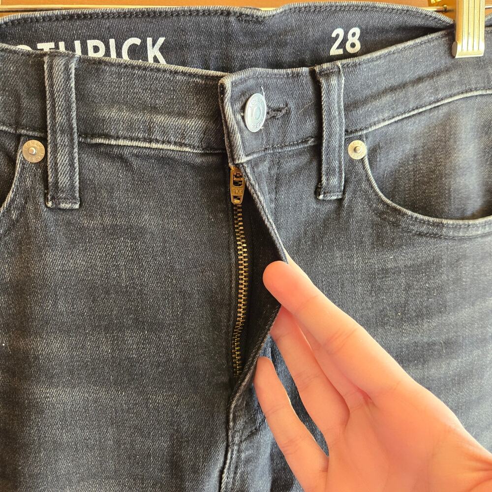 J. Crew Toothpick Black Stone Wash Jeans 28 Skinny Ankle Dark Wash Pull On Denim - Picture 3 of 4